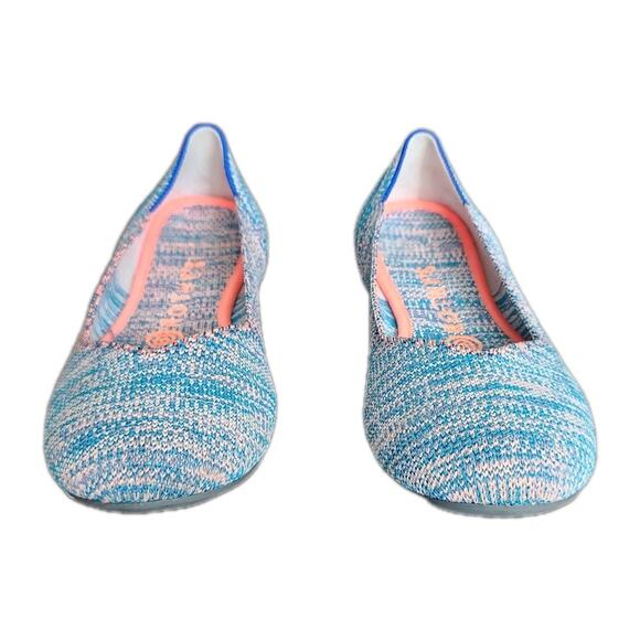 Rothys The Flat Women's Size 8 Turquoise Melange Round Toe Flat Slip On Shoes - Picture 2 of 8